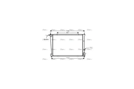 Радиатор охлаждения двигателя Hyundai H100 H-1 2,5D 00>04, 04>07 MT AC+/- (HYA2049) AVA AVA COOLING 'HYA2049