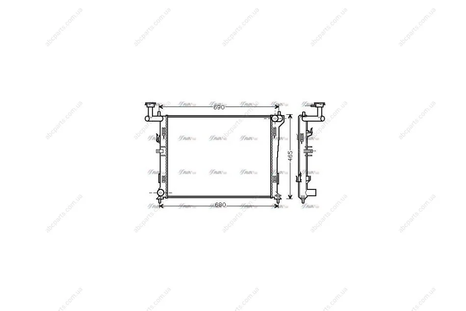 Радіатор охолодження двигуна Hyundai Elantra (07-) 1,6i 2,0i MT, i30 1,4i 1,6i (07-) MT (HYA2179) AVA AVA COOLING 'HYA2179 (фото 1)