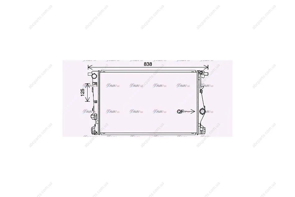 Радіатор охолодження двигуна Jeep Cherokee (13-) (JE2075) AVA AVA COOLING 'JE2075 (фото 1)