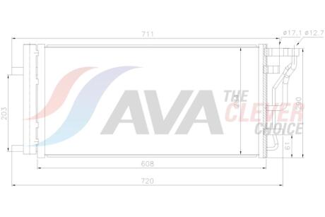 Радиатор кондиционера Hyundai i30 (17-)/KIA Ceed (18-) AVA AVA COOLING 'KA5355D