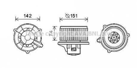 Вентилятор отопителя салона Kia Rio (00-05) 1.3i 1.5i AVA AVA COOLING 'KA8224