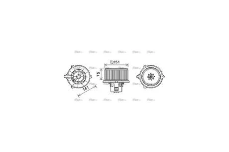 Вентилятор обігрівача салону Kia Cerato 1.6i 2.0i (04-) (KA8247) AVA AVA COOLING 'KA8247
