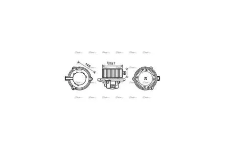 Вентилятор обігрівача салону Kia Sorento (02-10) (KA8250) AVA AVA COOLING 'KA8250