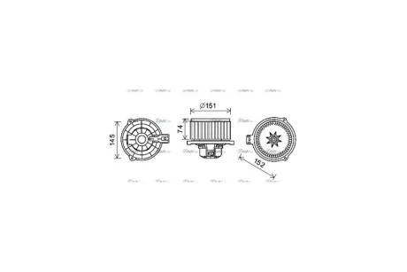 Вентилятор обігрівача салону Kia Sportage (10-), Hyundai iX35 (10-) Doowon type (KA8258) AVA AVA COOLING 'KA8258