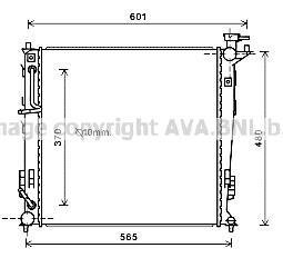 Радиатор охлаждения двигателя Kia Sportage (10-15) 2,0d 6AT AVA AVA COOLING 'KAA2214