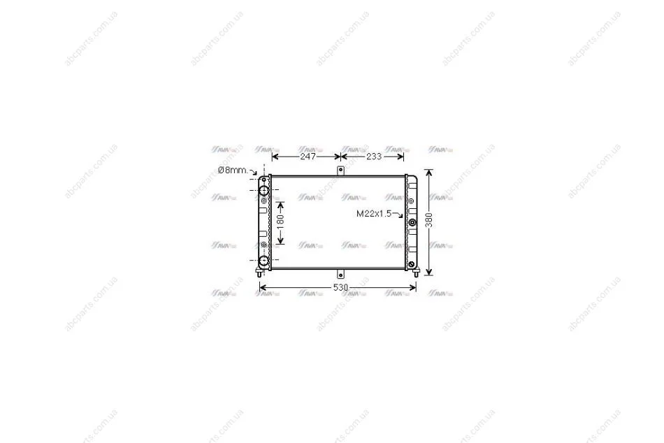 Радиатор охлаждения 2108-099/2113-15 (универсальный) алюм (пр-во NISSENS) AVA AVA COOLING 'LA2008 (фото 1)