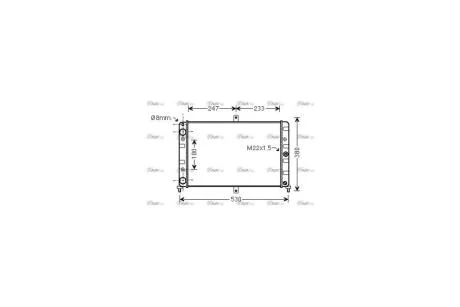 Радиатор охлаждения 2108-099/2113-15 (универсальный) алюм (пр-во NISSENS) AVA AVA COOLING 'LA2008