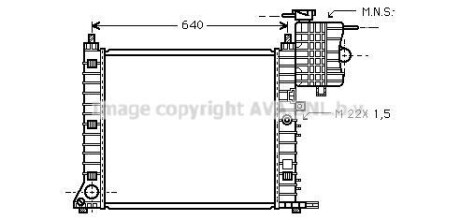 Радиатор охлаждения двигателя MB Vito V638 2,0i 2,3i 2,2d MT AVA AVA COOLING 'MS2213