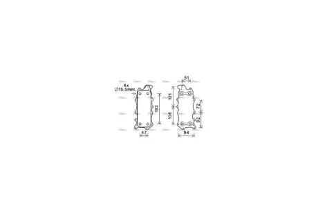 Радиатор масляный MB C-Class (07-), E-Class (09-)/Jeep Grand Cherokee (05-), Commander (06-) 3.0 CDI (MS3685) AVA AVA COOLING 'MS3685