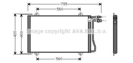 Радіатор кондиціонера MB Sprinter B901/B902/B904/B909 (95-) AVA AVA COOLING 'MS5219