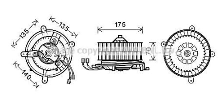 Вентилятор отопителя салона MB E-class (W210) (95-03) AVA AVA COOLING 'MS8610