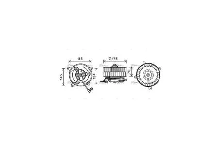 Вентилятор отопителя салона Mercedes-Benz E-class (W210) (96-03) auto AC (MS8621) AVA AVA COOLING 'MS8621