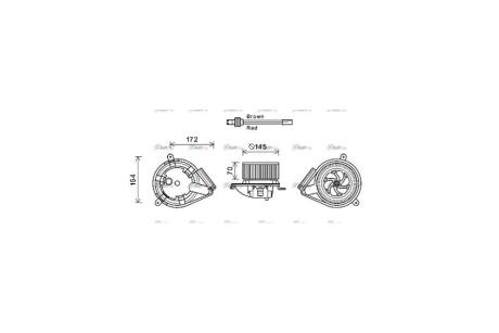 Вентилятор обігрівача салону MB Vito V638 AC+ AVA AVA COOLING MS8627