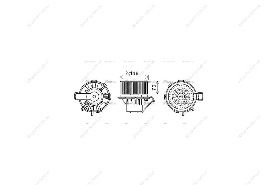 Вентилятор отопителя салона MB Sprinter 06>, VW Crafter 06> AC- AVA AVA COOLING MS8647 (фото 1)