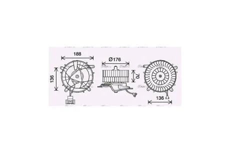 Вентилятор отопителя салона Mercedes-Benz S-class (W220) (98-05) (MS8689) AVA AVA COOLING 'MS8689