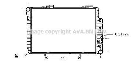 Радиатор охлаждения двигателя MB C-class (W202) (96-02) AT AVA AVA COOLING 'MSA2174