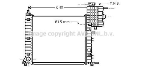 Радіатор охолодження двигуна MB Vito V638 2,3d 2,2d MT AVA AVA COOLING 'MSA2264