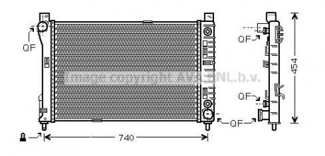 Радиатор охлаждения двигателя MB C203 MT/AT AC+/- 03>07 AVA COOLING 'MSA2286