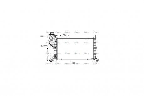 Радиатор охлаждения двигателя MB Sprinter 00>06 MT AC+/- AVA COOLING MSA2300