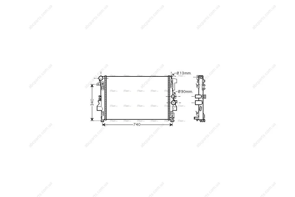 Радиатор охлаждения двигателя MB Vito 639 MT AC+/- 03>10 AVA AVA COOLING MSA2356 (фото 1)