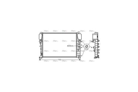 Радіатор охолодження двигуна MB E211 200 komp 220-270 CDI MT/AT AC+/- AVA AVA COOLING MSA2394