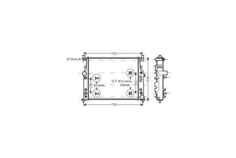 Радиатор охлаждения двигателя AVA AVA COOLING MSA2436