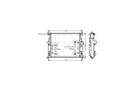 Радіатор охолодження двигуна MB ML 164 280-350CDI 350i 05> AT AC+/- AVA AVA COOLING MSA2436