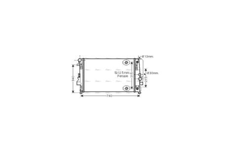 Радіатор охолодження двигуна MB Vito (V639) 2.2d 3.0d 3.2i 3.5i 3.7i (03-14) MT/AT AVA AVA COOLING MSA2460
