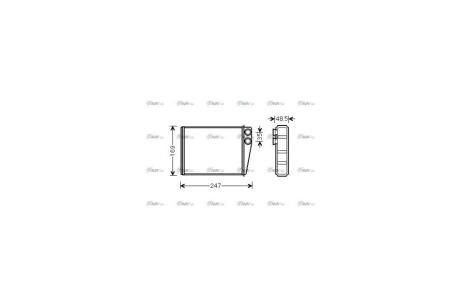 Радіатор обігрівача салону MB ML164 280-350CDI 350i 05>, GL164 320-450CDI 420-500i AVA AVA COOLING MSA6673