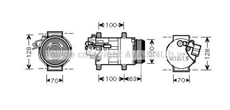 Компресор кондиціонера MB A-Class W169 (05-), B-Class W245 (05-) 2.0CDi AVA AVA COOLING 'MSAK404