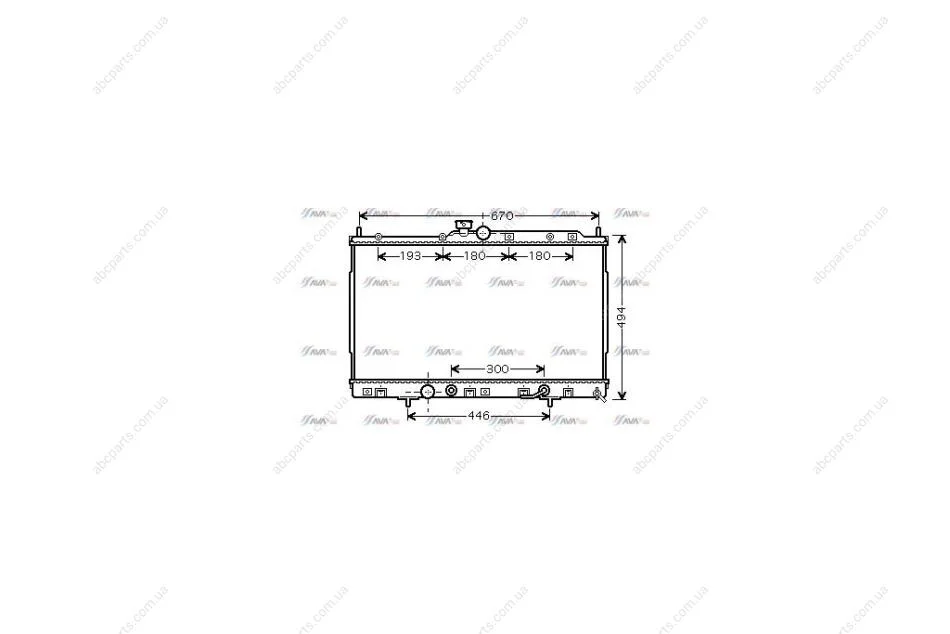 Радіатор охолодження двигуна Mitsubishi Outlander (02-07) 2,4i AT (MT2185) AVA AVA COOLING 'MT2185 (фото 1)