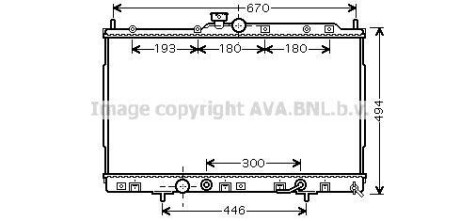 Радиатор охлаждения двигателя Mitsubishi Outlander (02-07) 2,4i AT AVA AVA COOLING 'MT2185