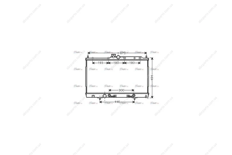Радиатор охлаждения двигателя Mitsubishi Outlander 2,4i 02>06 MT/AT AC+/- (MT2197) AVA AVA COOLING 'MT2197 (фото 1)