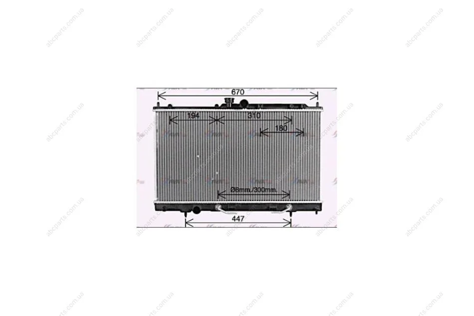 Радіатор охолодження двигуна Mitsubishi Lancer 1,6i 2,0i 03>07 AT AC+/- (MT2214) AVA AVA COOLING 'MT2214 (фото 1)