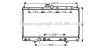 Радіатор охолодження двигуна Mitsubishi Lancer 1,6i 2,0i 03>07 AT AC+/- AVA AVA COOLING 'MT2214 (фото 1)