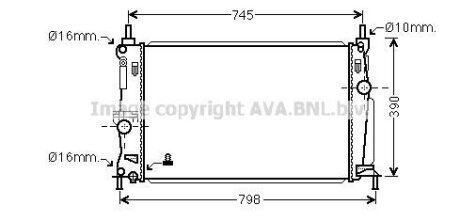 Радіатор охолодження двигуна Mazda 3 BL (09-) 1.6i АКПП AVA AVA COOLING 'MZ2254