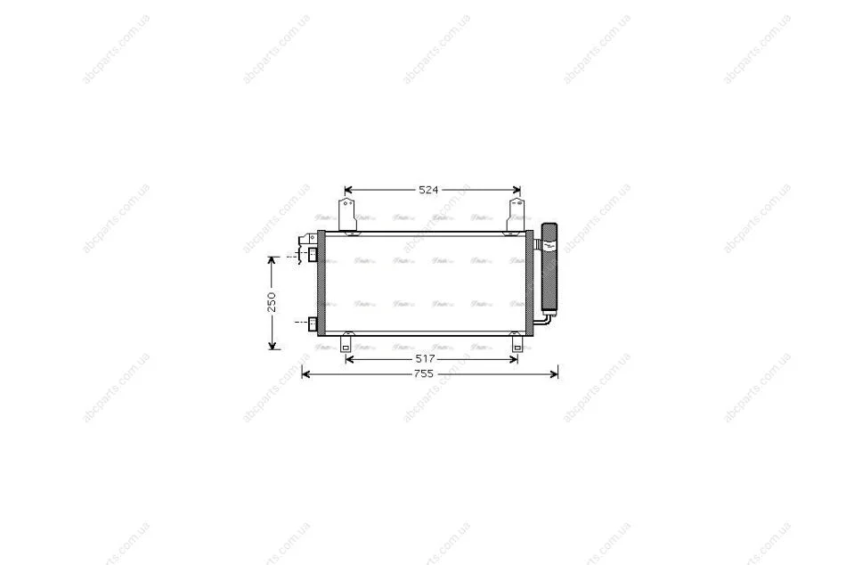Радіатор кондиціонера Mazda 6 1,8-2,3i 02>07 AVA AVA COOLING MZ5157D (фото 1)
