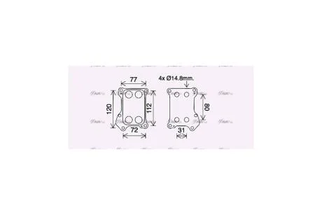 Радиатор масляный Fiat Doblo (10-)/Opel Astra (04-), Corsa (07-) 1.3 JTD (OL3688) AVA AVA COOLING 'OL3688