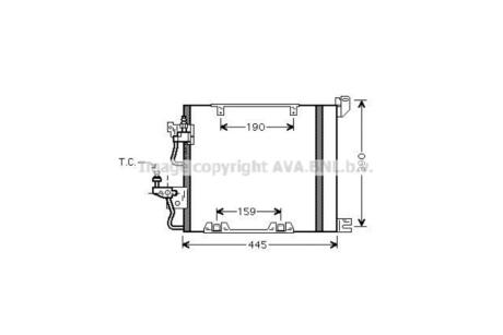 Радиатор кондиционера Opel Astra H 1,3CDTI 1,7CDTI 1,9CDTI, Zafira B 1,7CDTI 1,9CDTI AVA AVA COOLING OL5368D