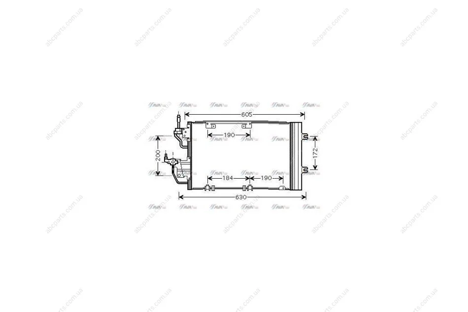 Радіатор кондиціонера Opel Astra H 1,3CDTI 1,7CDTI 1,9CDTI, Zafira B 1,7CDTI 1,9CDTI AVA AVA COOLING OL5454D (фото 1)