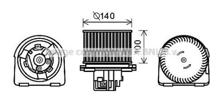 Вентилятор отопителя салона Opel Vectra (95-03) AVA AVA COOLING 'OL8617