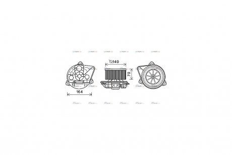 Вентилятор отопителя салона Renault Trafic II Opel Vivaro AC- AVA COOLING OL8623