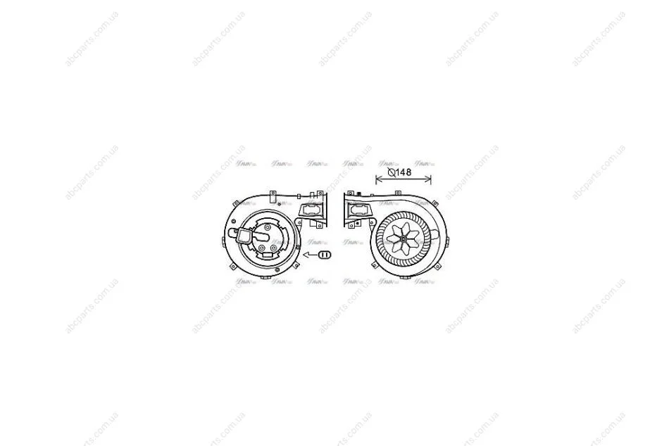 Вентилятор обігрівача салону Opel Vectra C manual AC AVA AVA COOLING OL8630 (фото 1)