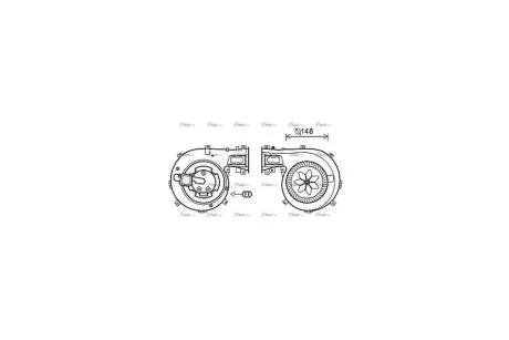 Вентилятор обігрівача салону Opel Vectra C manual AC AVA AVA COOLING OL8630