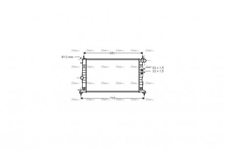Радіатор охолодження двигуна Opel Vectra B 1,6-2,0i MT AC+ AVA AVA COOLING OLA2244