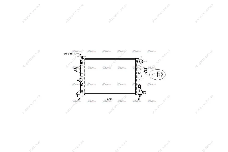 Радиатор охлаждения двигателя Opel Astra G 1,4-1,8i >05 AT AC+ (OLA2254) AVA AVA COOLING 'OLA2254 (фото 1)