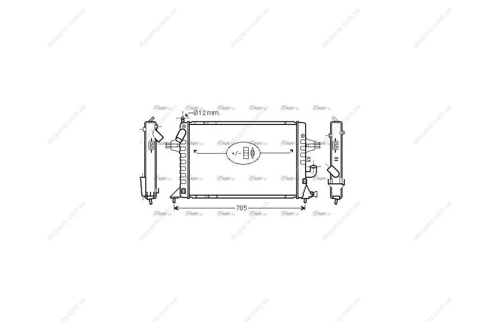 Радиатор охлаждения двигателя Opel Astra G (98-) 1,7d MT/AT (OLA2294) AVA AVA COOLING 'OLA2294 (фото 1)