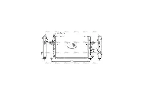Радиатор охлаждения двигателя Opel Astra G (98-) 1,7d MT/AT (OLA2294) AVA AVA COOLING 'OLA2294