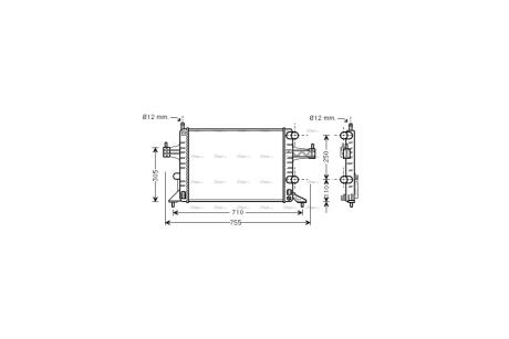 Радіатор охолодження двигуна Opel Corsa C Combo 1,0i 1.2i 1,4i 00>07 AVA AVA COOLING OLA2303