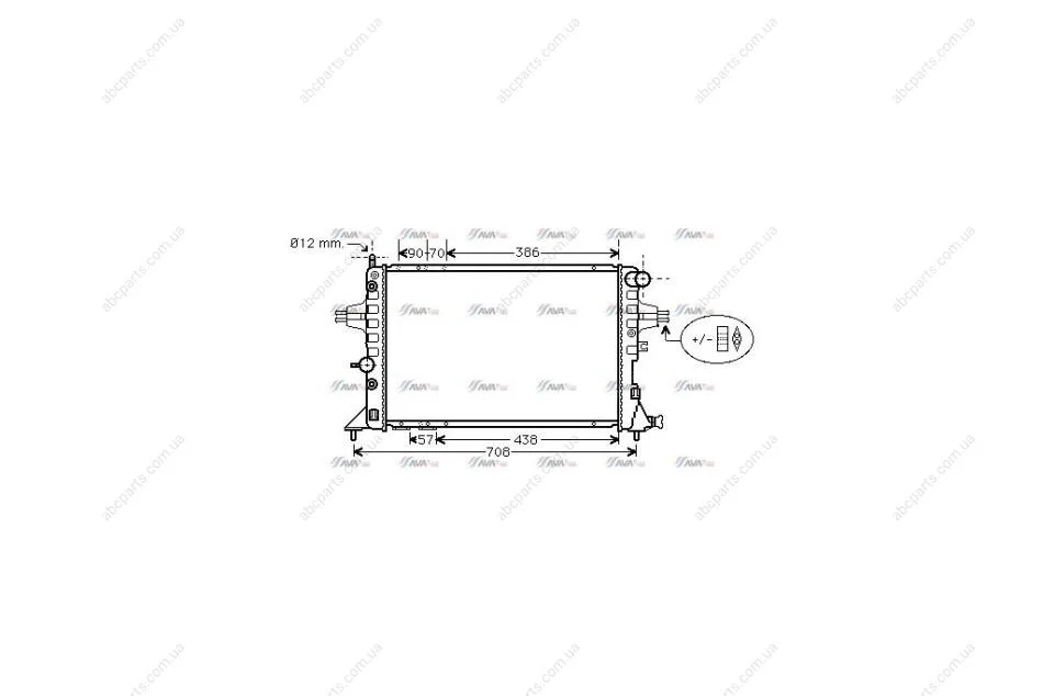 Радиатор охлаждения двигателя Opel Astra G Zafira A 2,0d 2,2d AVA AVA COOLING OLA2329 (фото 1)